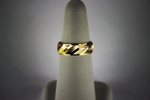 14K Gold Ehering Herren Damen dreifarbig Größe 5~13 kostenlose Gravur - Bild 1 von 3