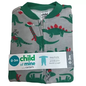 Carters Child Of Mine Infant Christmas Dinosaur Sleep And Play Sleeper 0-3 Month - Picture 1 of 12