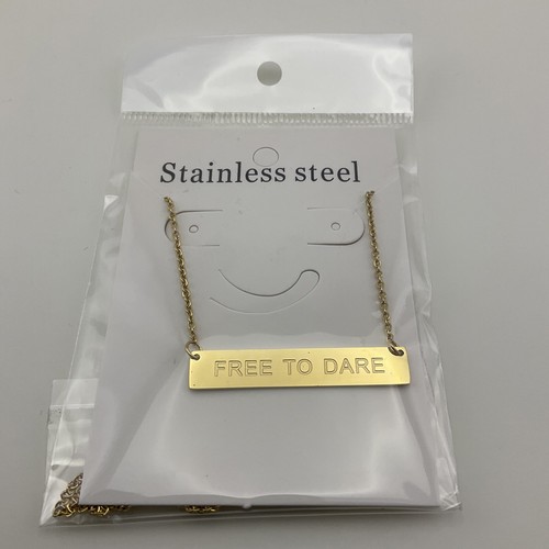 SAINT LAURENT (YSL) Collana YSL Atelier FREE TO OSE in acciaio inox tono oro GWP