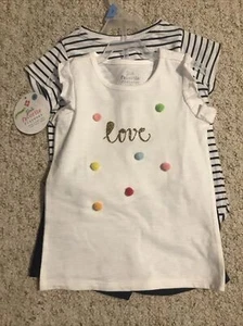 Member's Mark Girls Summer 3 PC Play Wear Outfit Set 2 tops 1 Pair Shorts,4T - Picture 1 of 12
