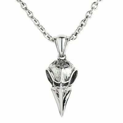 Ciondolo teschio corvo in argento sterling - Immagine 1 di 4