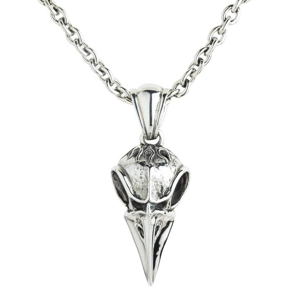 Ciondolo teschio corvo in argento sterling - Immagine 1 di 4