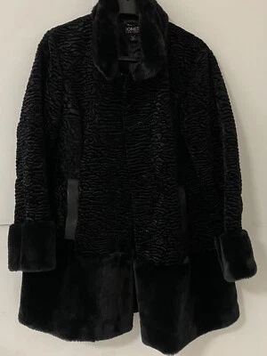 Abrigo JONES NEW YORK Negro Persa Cuello Muesca Talla XL/TG  Foto 1 de 4