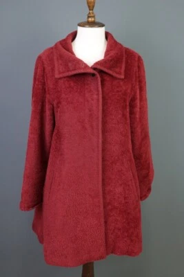 MAX MARA Red Fur Wool Alpaca Oversized Coat Size I 42 / GB 10 / USA 8 - Image 1 of 4