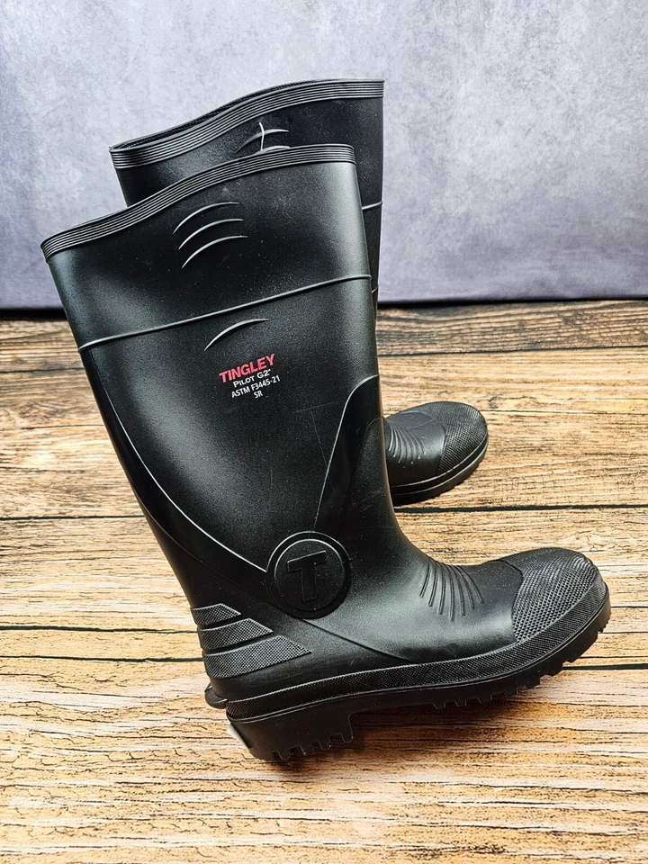 Tingley Pilot G2 31161 Plain Toe Knee Boot Men's 15 Black