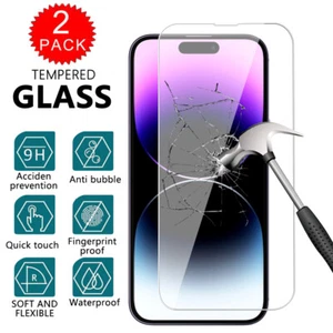 For iPhone 15,14 Pro Max Plus 12 13 Full Cover Tempered Glass Screen Protector - Picture 1 of 48