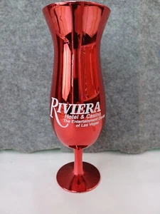 Bicchiere da cocktail vintage Riviera Hotel & Casino Las Vegas uragano 10" - ROSSO!! - Foto 1 di 9