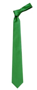 Green Solid Satin Plain Necktie Men's Tie Wedding Formals - Picture 1 of 2