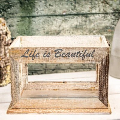 Gewächshaus, Klein, Life, Eckig, Deko | Holz, Glas, Beige | H 21,5 x B 30,5 cm