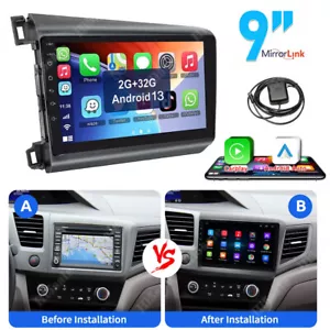 Android 13 2+32GB For Honda Civic 2012-2015 CarPlay Car Radio Stereo GPS Navi BT - Picture 1 of 17