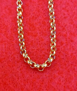 7"-84" GOLD PLATED STAINLESS STEEL3MM ROLO  LINK ROPE CHAIN NECKLACE--GOLD - Afbeelding 1 van 4