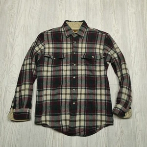 VINTAGE Eddie Bauer Wool Shirt Size Small (Tag M) Tartan Plaid Button Up - Picture 1 of 6