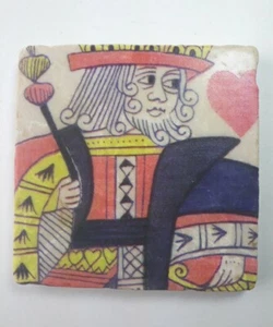 Studio Kunst Kachel Untersetzer King Of Hearts Karten Glücksspiel Rustikal Steinzeug 4x4 - Bild 1 von 7