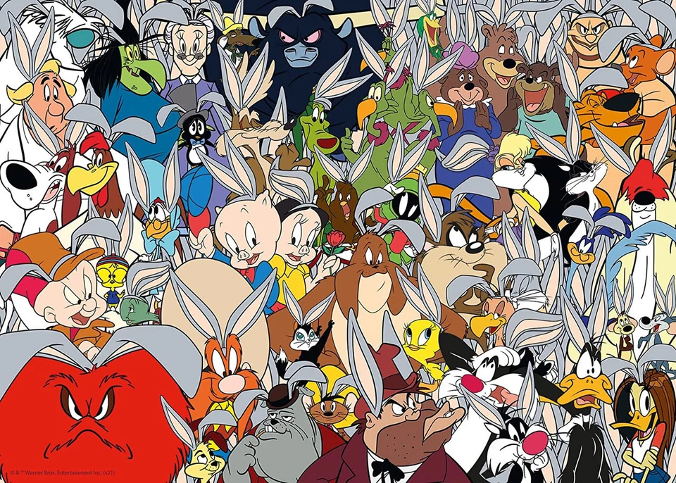 Looney Tunes Challenge 169269 Ravensburger 1000 Pc Jigsaw Puzzle 27x20" Complete