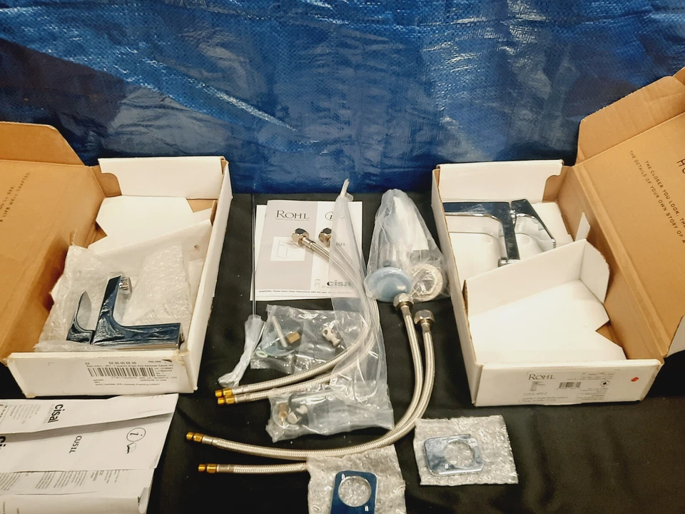 1 Complete Rohl CU51L-APC-2 Quartile 1 Handle Faucet Chrome + Extra Parts *READ! - Image 1 of 4