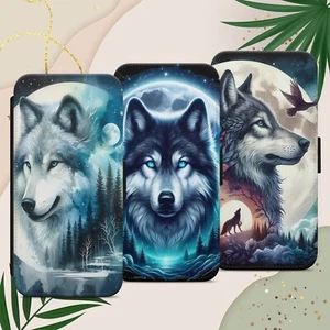 Wolf Moon Goth Phone Case Cover for iPhone Samsung Pixel Flip Phone Case Wallet - Picture 1 of 8