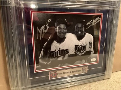 Byron Buxton Miguel Sano Signed And Framed Photo Minnesota Twins JSA COA - Image 1 of 4