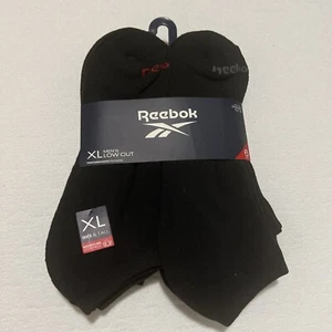 Reebok Mens LOW CUT 6 Pack XL Big and Tall Socks, Black, Size 12.5-16 - Picture 1 of 2
