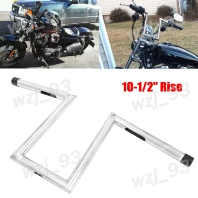 10.5" Rise 1" Ape Hanger Drag Z-Bar Handlebar For Harley Sportster Softail Dyna - Imagem 1 de 4