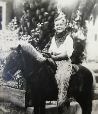 Vintage Young Cowboy Outfit Photo Boy Horse Alpaca Chaps Leather Cuffs 1920-30's