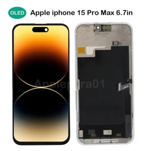 For iPhone 15 Pro Max Soft OLED Display Screen Touch Assembly Replacement Black - Picture 1 of 8