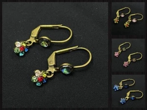 Pendientes Michal Negrin Cristales Elegantes Flores Hechos en Israel - Imagen 1 de 26