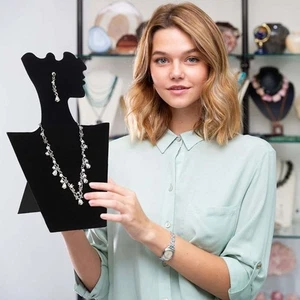 Jewelry Mannequin Pendant Organizer Velvet Jewelry Display Stand - Picture 1 of 6