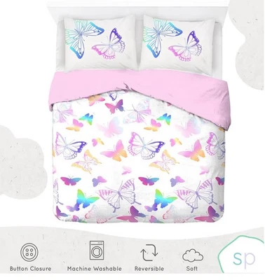 Saturday Park Ombre Butterflies Full/Queen Duvet Cover & Sham Set - 3Piece Set - Image 1 of 4
