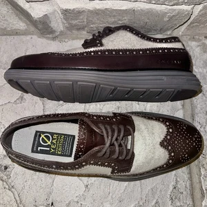 Near Mint Cole Haan Original Grand Longwing Leather/Flannel Shoes 9 M C36512 - Picture 1 of 9