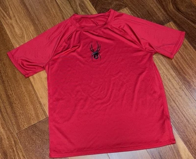 Spyder - Short Sleeve Crew Neck Shirt - Red & Black - Boys Size Large - Image 1 of 3