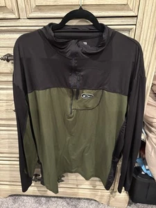 Drake Men’s Sz 2XL Waterfowl Green &Black Waterfowler 1/4 Zip Pullover Polyester - Picture 1 of 7