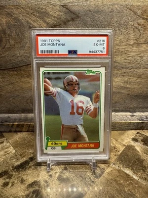 1981 Topps JOE MONTANA San Francisco 49ers Rookie Card RC #216 49ers PSA 6 EX-MT - Imagem 1 de 2