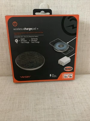 Almohadilla de carga inalámbrica Ventev + Cargador rápido Qi compatible con Sony, Apple, LG y más Foto 1 de 3