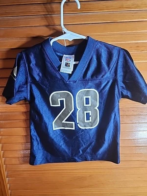 Camiseta azul de los jugadores de la NFL de los St Louis Rams Marshall Faulk #28 talla 3T Foto 1 de 4
