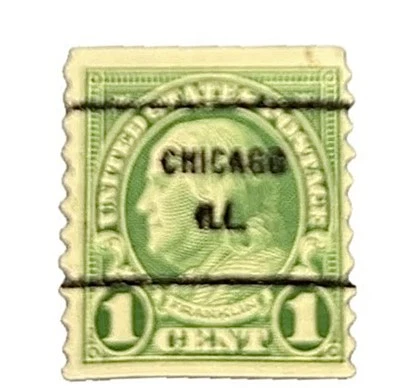 RARE Benjamin Franklin 1 Cent  Green Stamp Very Rare - Image 1 of 3