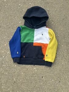 Polo Ralph Lauren Sweatshirt Hoodie Toddler Size 6 Colorblock Pony Logo Pullover - Picture 1 of 2