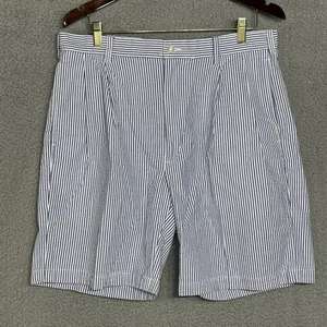 Jos. A. Bank Stays Cool Seersucker Shorts Men’s Size 36 Blue White Striped - Picture 1 of 10