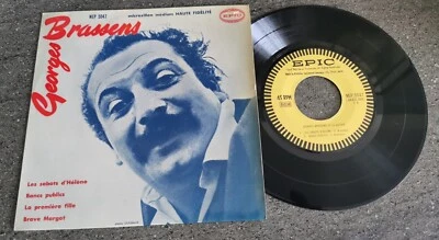 👀 Rarissime 45 Tours Georges Brassens Japon Japonais Epic NEP 5047 - Photo 1/4