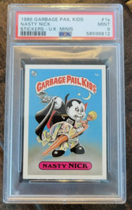 1985 1986 TOPPS UK MINIS GARBAGE PAIL KIDS SERIES 1  NASTY NICK PSA 9 MINT # 1A