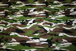 Army Camouflage 100% Cotton 57" Wide Camo Green Print Mask Material Fabric NEW - Picture 1 of 2