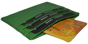RANURAS PARA TARJETAS DE IDENTIFICACIÓN TRANSPARENTES SÚPER DELGADAS DE UNA SOLA PIEZA DINERO VERDE NUEVO ENVÍO GRATUITO - Imagen 1 de 4