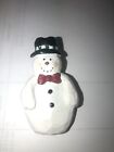 Vintage Ceramic Christmas Holiday Snowman Brooch Pin 2?