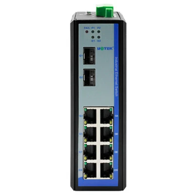Industrial RJ45 2 Layer 8 Ports 10/100/1000M Unmanaged Ethernet Switch DIN-Rail - Image 1 of 4