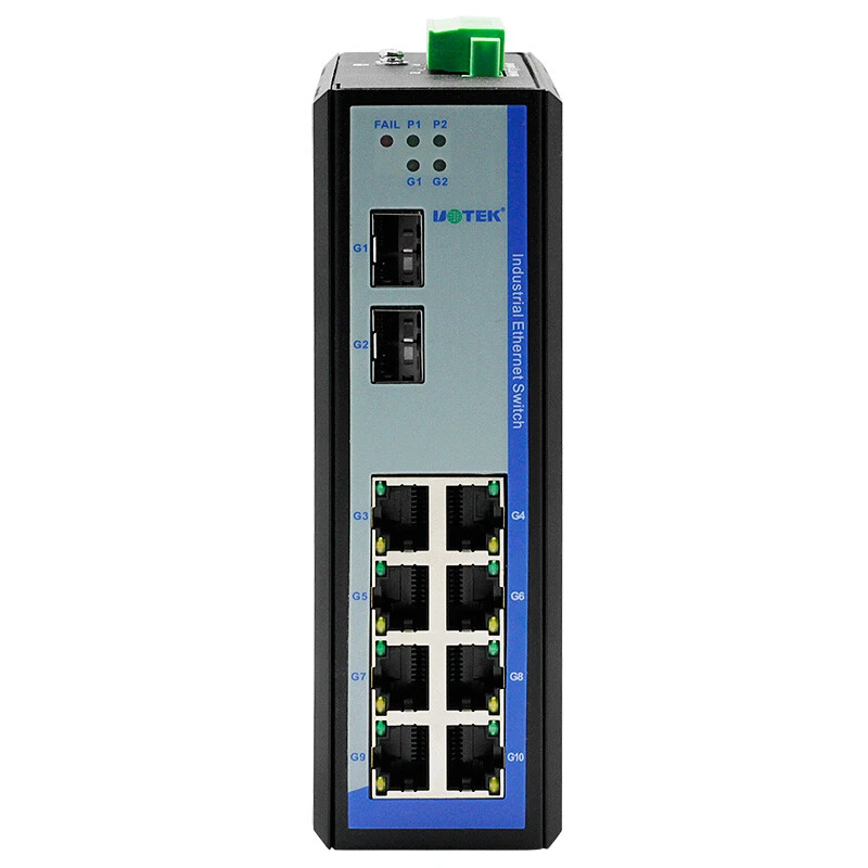 Industrial RJ45 2 Layer 8 Ports 10/100/1000M Unmanaged Ethernet Switch DIN-Rail - Image 1 of 4