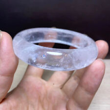 Natural Polished Clear White Quartz Crystal Gemstone Bangle Inner Diameter 57mm