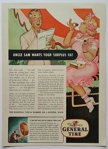 Anuncio General Tire "El Tío Sam quiere tu excedente de grasa" - 29 de marzo de 1943... - Imagen 1 de 2