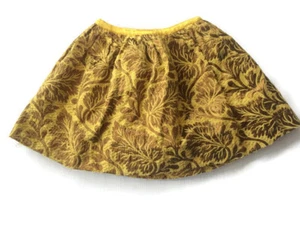 Peek Baby Girls 3-6 Months Yellow Gold Metallic Leaf Print Nina Party Skirt - Picture 1 of 6