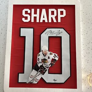 Patrick Sharp Signed Display Authenticated Auto Hockey Blackhawks