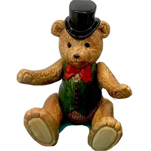 Vintage Schmid Entertainer Porcelain. Teddy Bear Music Box Figurine - Picture 1 of 12