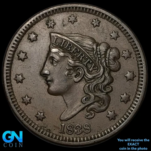 1838 Coronet Head Large Cent   #E0097 Cover